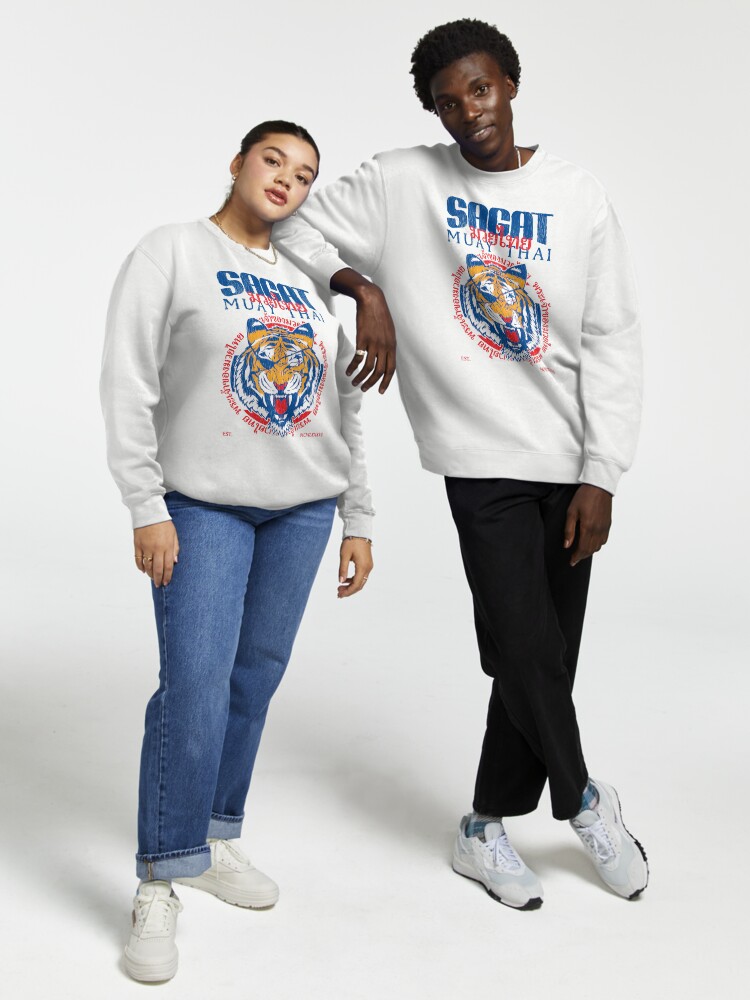 Thumbnail 1 of 7, Pullover Sweatshirt, Sagat God of Muay Thai Gym Tiger designed and sold by Rev-Level.