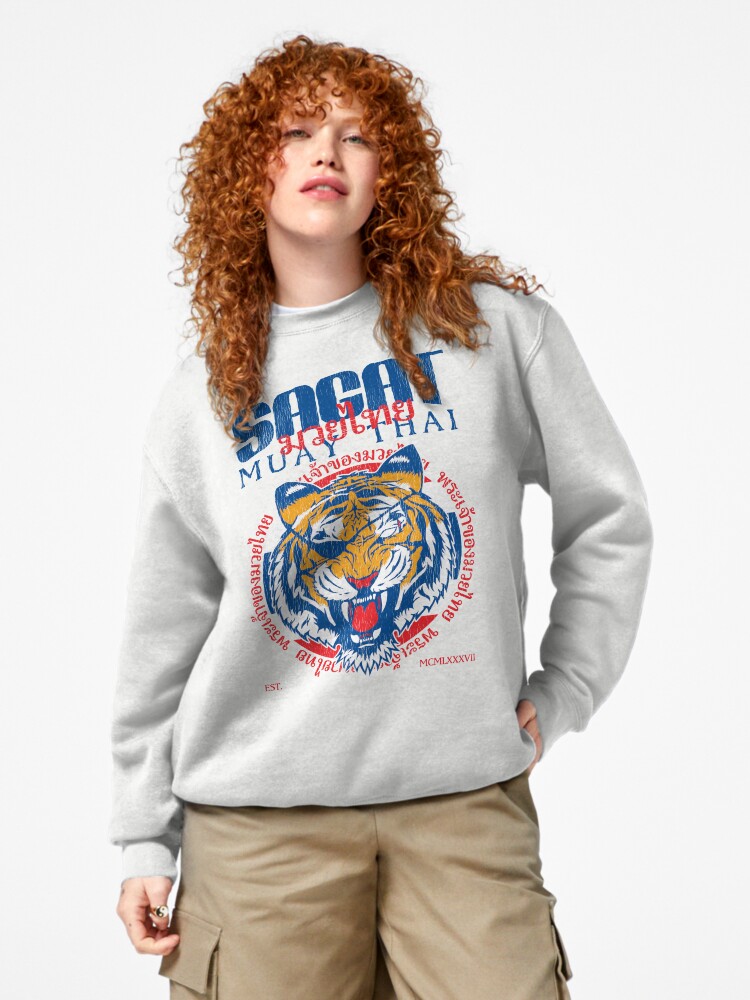 Thumbnail 4 of 7, Pullover Sweatshirt, Sagat God of Muay Thai Gym Tiger designed and sold by Rev-Level.