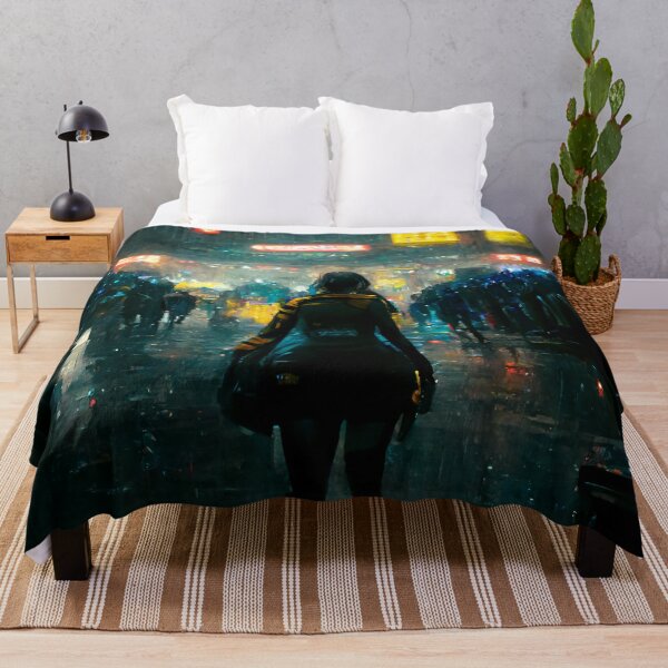 Item preview, Cyberpunk Woman In Crowded Market designed and sold by CyberStreetArt.