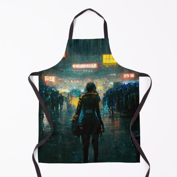 Item preview, Cyberpunk Woman In Crowded Market designed and sold by CyberStreetArt.