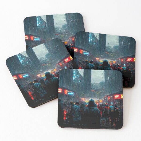 Item preview, Crowded Cyberpunk City Market designed and sold by CyberStreetArt.