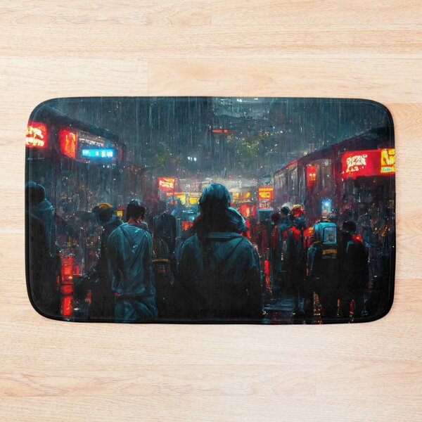 Item preview, Crowded Cyberpunk City Market designed and sold by CyberStreetArt.