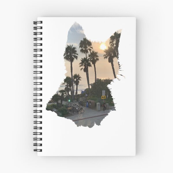 Item preview, Sunset View Beach Palm Trees Cat designed and sold by kryative.