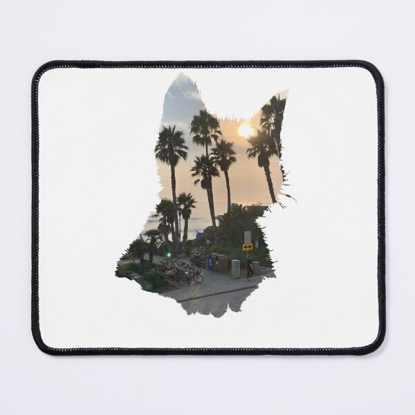 Item preview, Sunset View Beach Palm Trees Cat designed and sold by kryative.