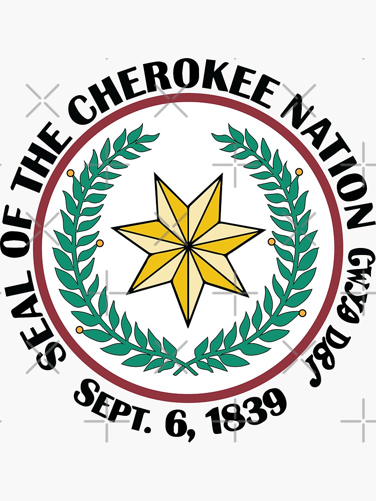 "flag of the cherokee cherokee nation cherokee indians" Sticker for