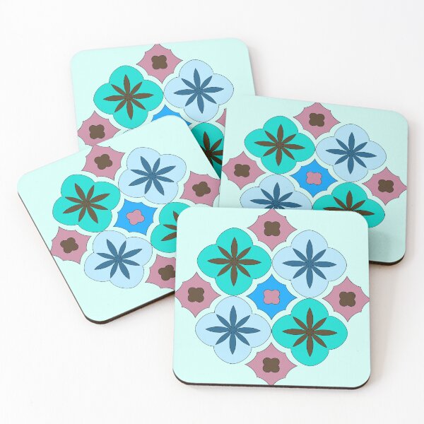 Item preview, Blue Aqua Moroccan Tiles Art  designed and sold by SemDesigns1.