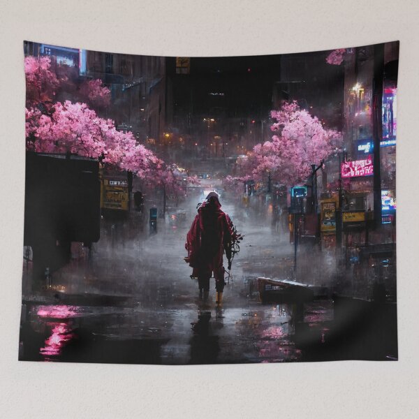 Item preview, Cyberpunk BountyHunter Cherry Blossom designed and sold by CyberStreetArt.