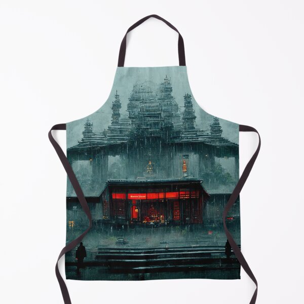 Item preview, Cyberpunk Buddhist Temple Rainy designed and sold by CyberStreetArt.