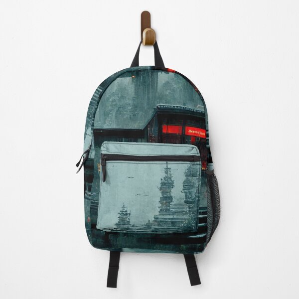 Item preview, Cyberpunk Buddhist Temple Rainy designed and sold by CyberStreetArt.