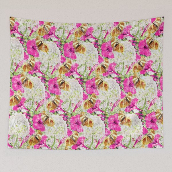 Item preview, Peonies, and butterfly with floral seamless pattern designed and sold by BeInTouch.