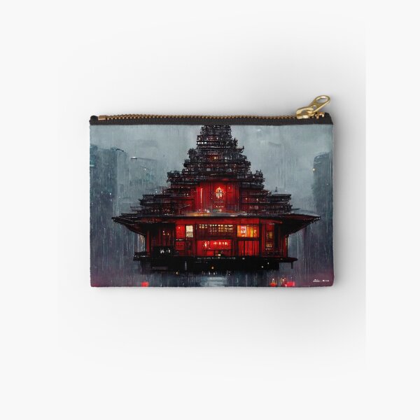 Item preview, Cyberpunk Buddhist Rain Temple designed and sold by CyberStreetArt.