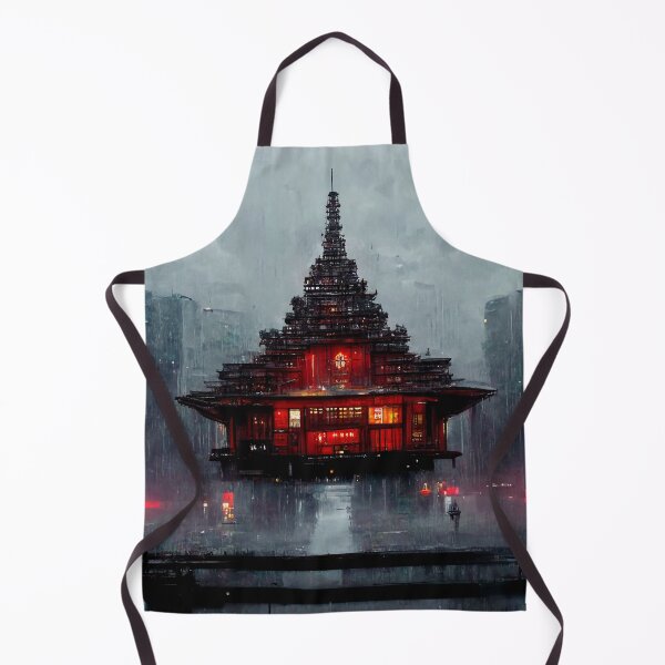 Item preview, Cyberpunk Buddhist Rain Temple designed and sold by CyberStreetArt.