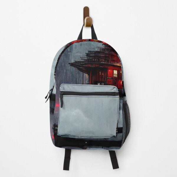 Item preview, Cyberpunk Buddhist Rain Temple designed and sold by CyberStreetArt.