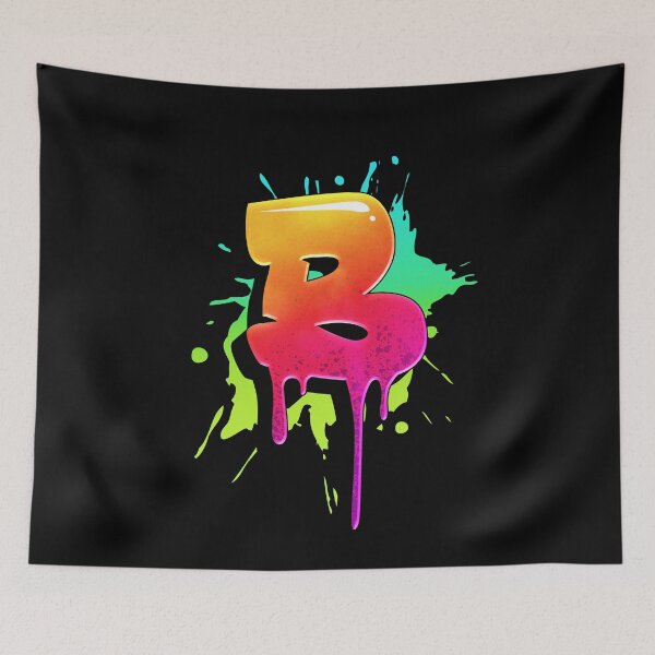 Item preview, Graffiti Letters B Letter Colorful Paint Splash Style designed and sold by ToTheNextLetter.