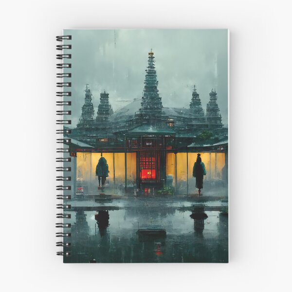 Item preview, Buddhist Cyberpunk Rain Temple designed and sold by CyberStreetArt.