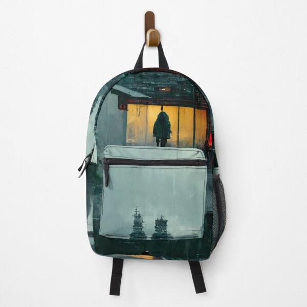 Item preview, Buddhist Cyberpunk Rain Temple designed and sold by CyberStreetArt.