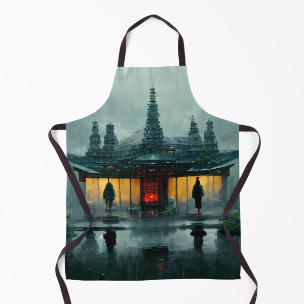 Item preview, Buddhist Cyberpunk Rain Temple designed and sold by CyberStreetArt.