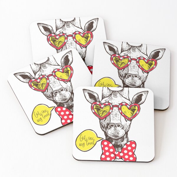Item preview, Cool Giraffe with heart glasses . Get on my level ! designed and sold by EF.