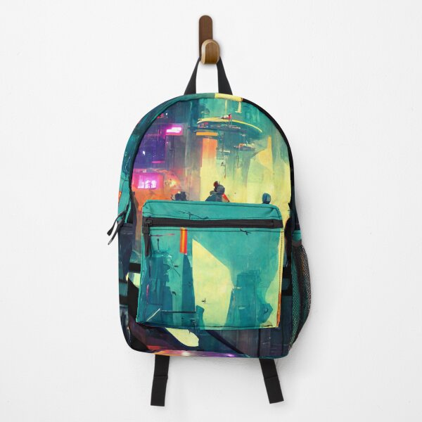 Item preview, Cyberpunk Cat City in the day designed and sold by CyberStreetArt.
