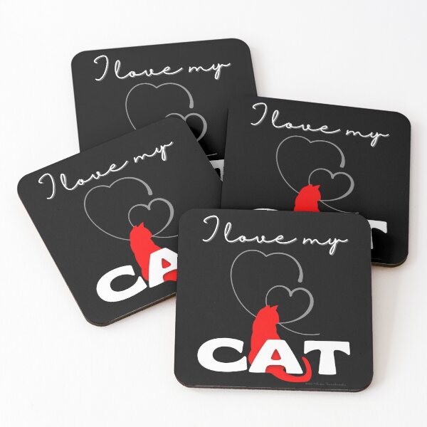 Item preview, I love my CAT, white lettering - lettering for cat lovers - I love my cat designed and sold by Anke Franikowski.
