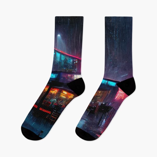 Item preview, Cyberpunk Diner Rainy Night designed and sold by CyberStreetArt.