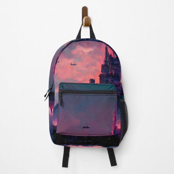 Item preview, Cyberpunk Castle At Sunset designed and sold by CyberStreetArt.