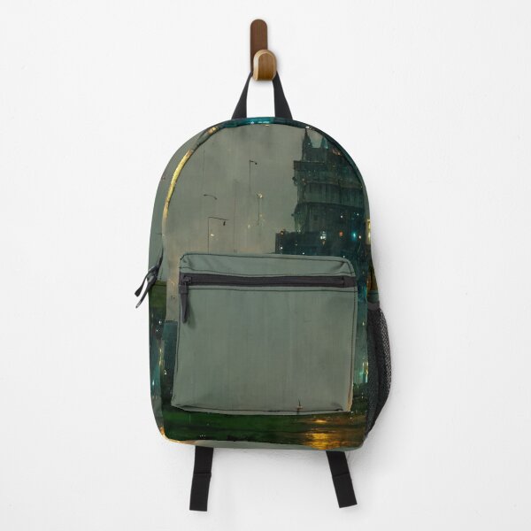 Item preview, Cyberpunk Castle at night designed and sold by CyberStreetArt.