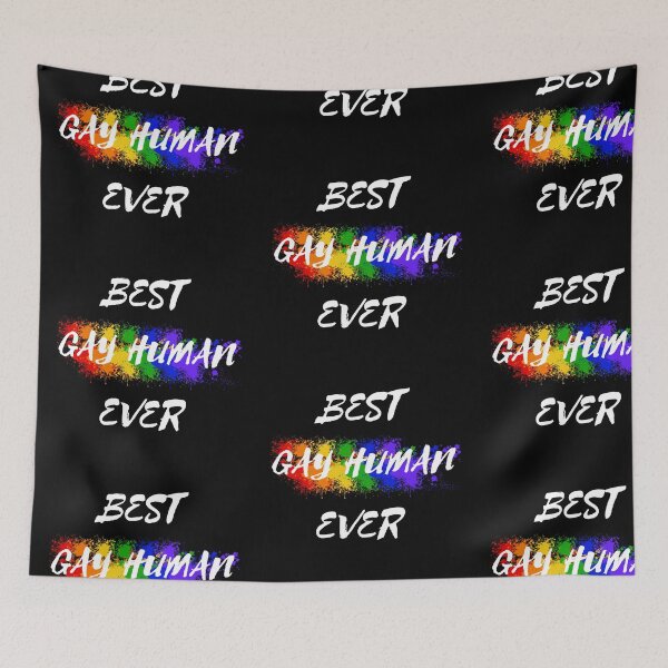 Item preview, Best Gay Human Ever Rainbow Color Splash For Non-binary Folks In Black designed and sold by LuckyKermit.