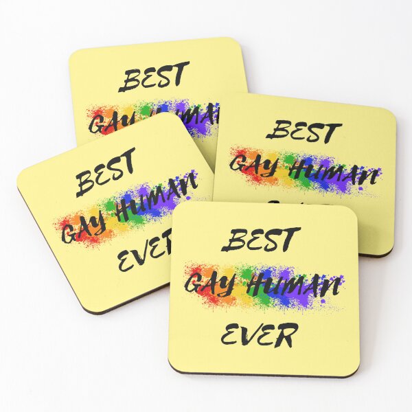 Item preview, Best Gay Human Ever Rainbow Color Splash For Non-binary Folks In Yellow designed and sold by LuckyKermit.