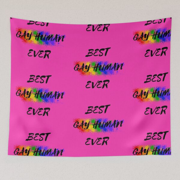 Item preview, Best Gay Human Ever Rainbow Color Splash For Non-binary Folks In Pink designed and sold by LuckyKermit.