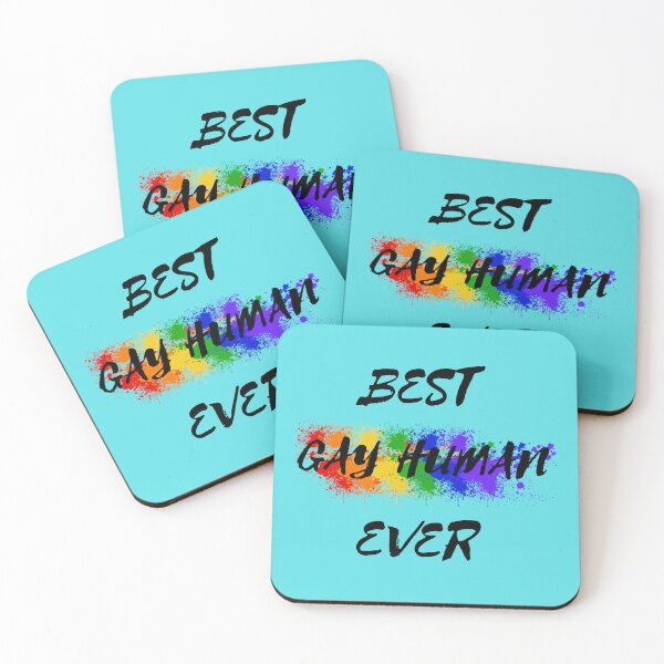 Item preview, Best Gay Human Ever Rainbow Color Splash For Non-binary Folks In Cyan designed and sold by LuckyKermit.