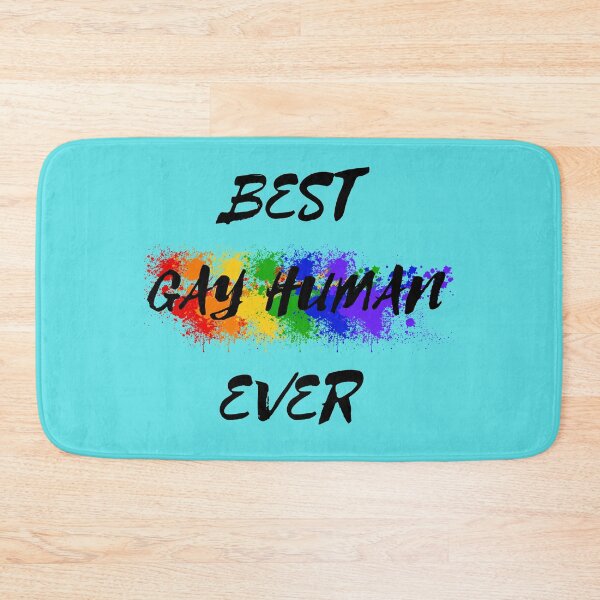Item preview, Best Gay Human Ever Rainbow Color Splash For Non-binary Folks In Cyan designed and sold by LuckyKermit.