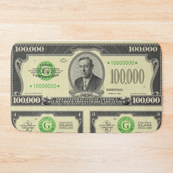 Item preview, Fictional obverse of a US 100,000 dollars gold certificate. Four 25,000 coupons. Valuable paper. Wilson designed and sold by GAleksS.