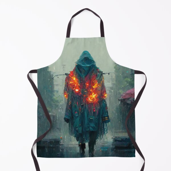 Item preview, Cyberpunk Pyromancer In The Rain designed and sold by CyberStreetArt.