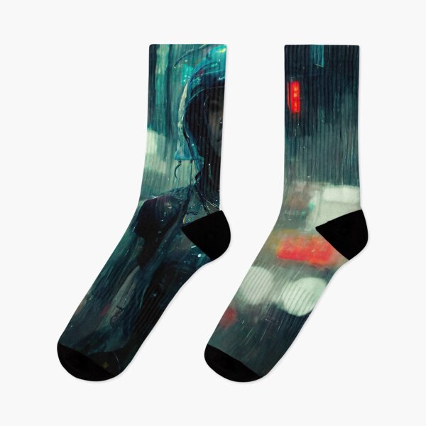 Item preview, Cyberpunk Girl In The Rain designed and sold by CyberStreetArt.
