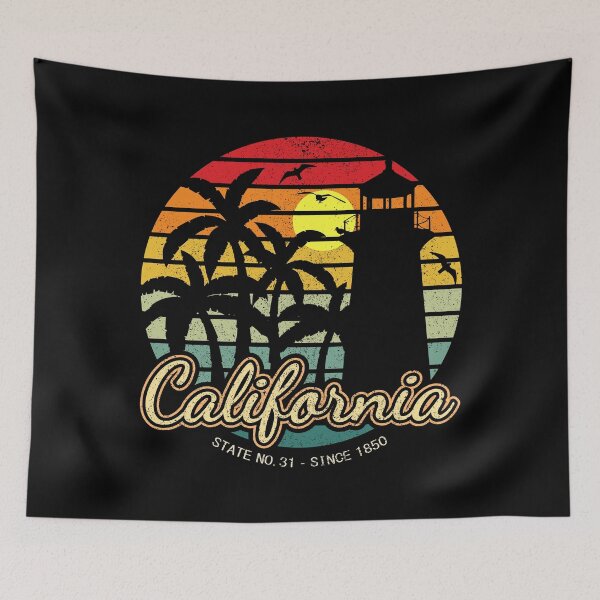 Item preview, California Retro Verano Atardecer Faro Palmera Gaviota designed and sold by Piotr Miketta.
