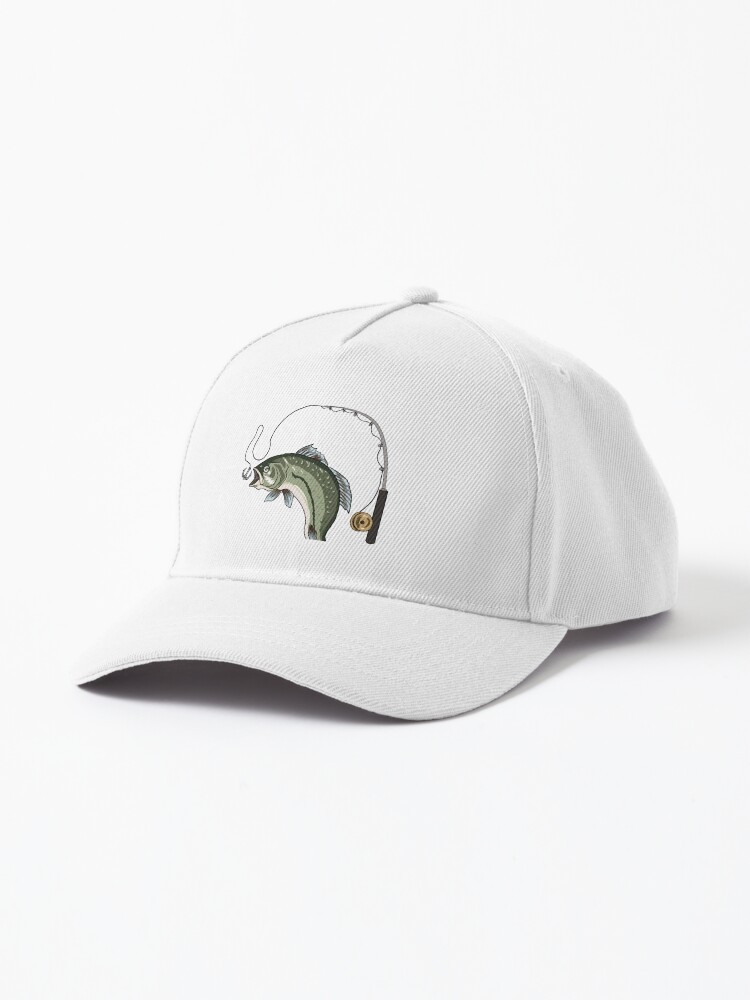 Fish with Rod and Reel Gone Fishing  Cap for Sale by Jwoo1965-1