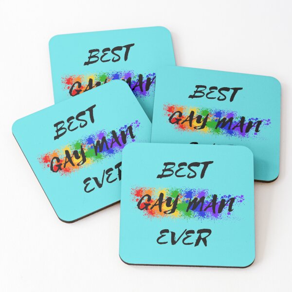 Item preview, Best Gay Man Ever Rainbow Color Splash For Proud Gay Men In Cyan designed and sold by LuckyKermit.