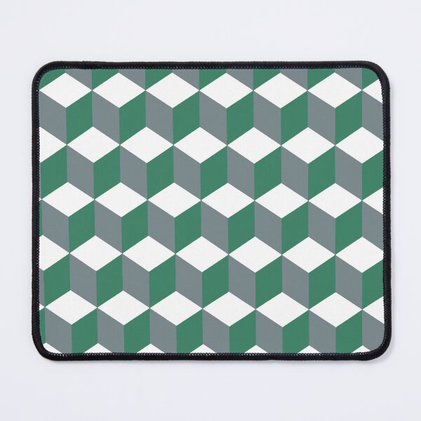 Item preview, Isometric Cube Pattern Green Grey Geometric Art designed and sold by taiche.