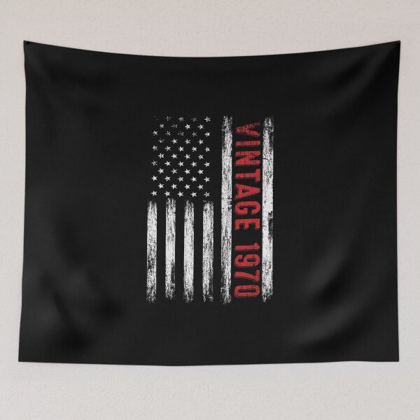 Item preview, 52nd Birthday Gifts Vintage 1970 American Flag designed and sold by MoHaCo.