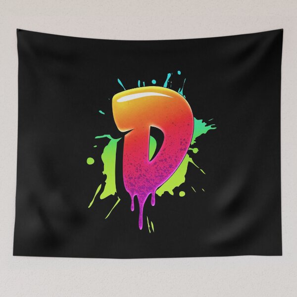 Item preview, Graffiti Letters D Letter Colorful Paint Splash Style designed and sold by ToTheNextLetter.