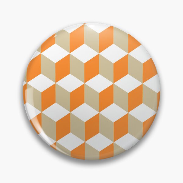 Item preview, Isometric Cube Pattern Orange Grey Geometric Art  designed and sold by taiche.