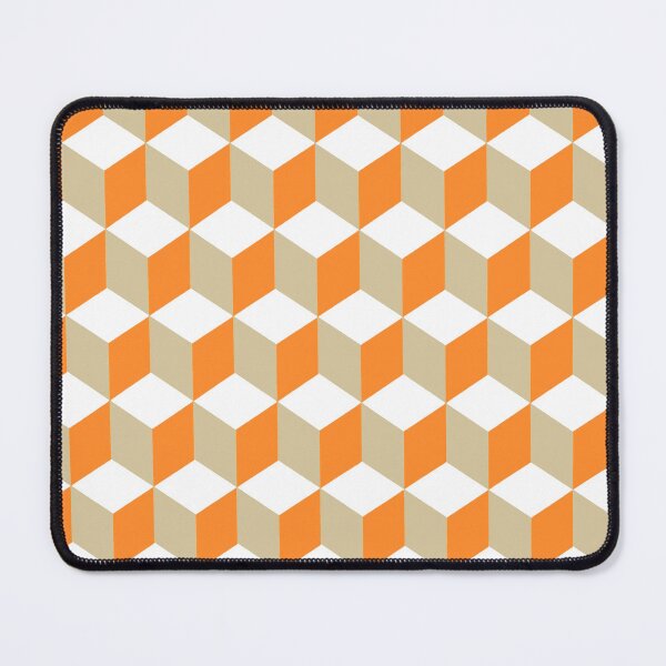 Item preview, Isometric Cube Pattern Orange Grey Geometric Art  designed and sold by taiche.