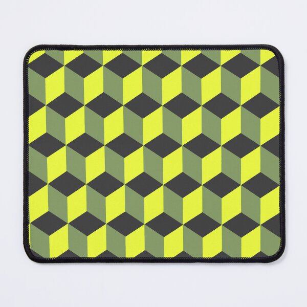Item preview, Isometric Cube Pattern Yellow Black Grey Geometric Art designed and sold by taiche.