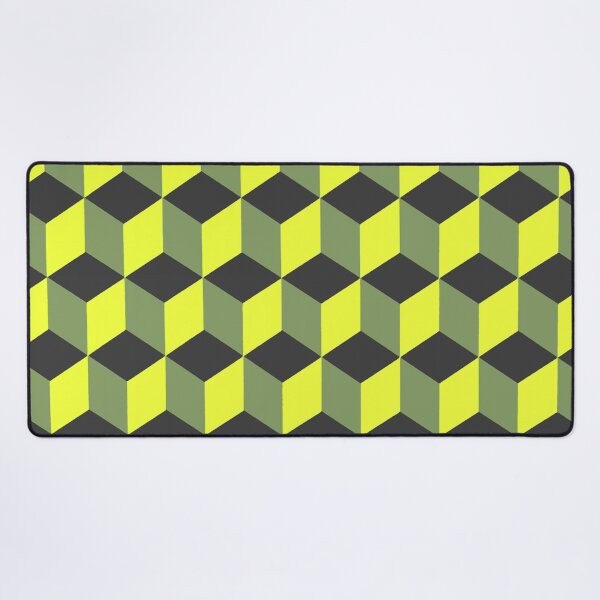 Item preview, Isometric Cube Pattern Yellow Black Grey Geometric Art designed and sold by taiche.