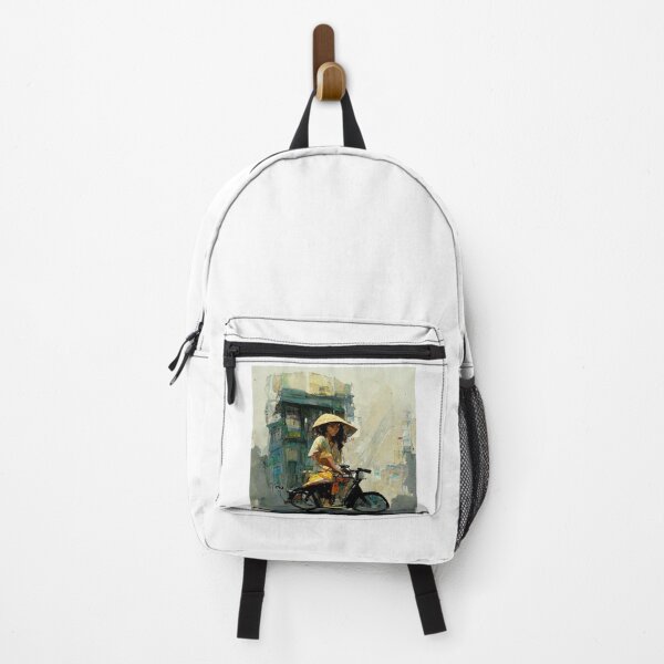Item preview, Vietnamese girl on a bike in Saigon by Fred CAMPANA. designed and sold by PleinAirArt.