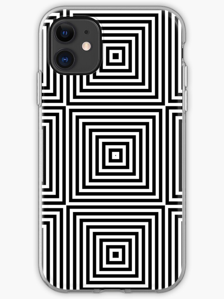 Square Optical Illusion Black And White Iphone Case Cover By