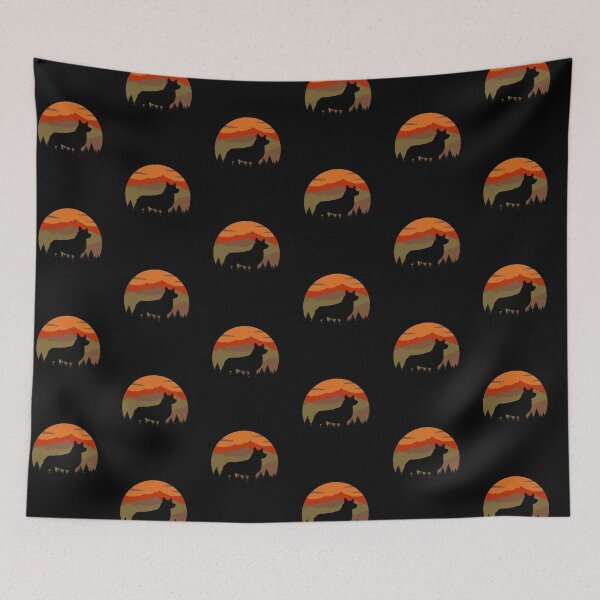 Item preview, Vintage Country Rugged Sky Corgi Dog Gift  designed and sold by Guarddogdrive.