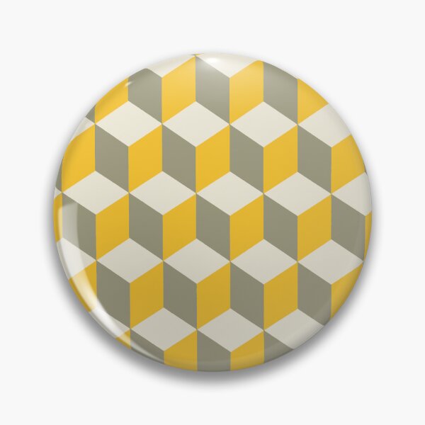 Item preview, Isometric Cube Pattern Yellow Grey Geometric Art designed and sold by taiche.