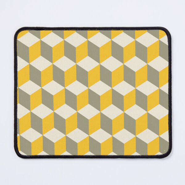 Item preview, Isometric Cube Pattern Yellow Grey Geometric Art designed and sold by taiche.